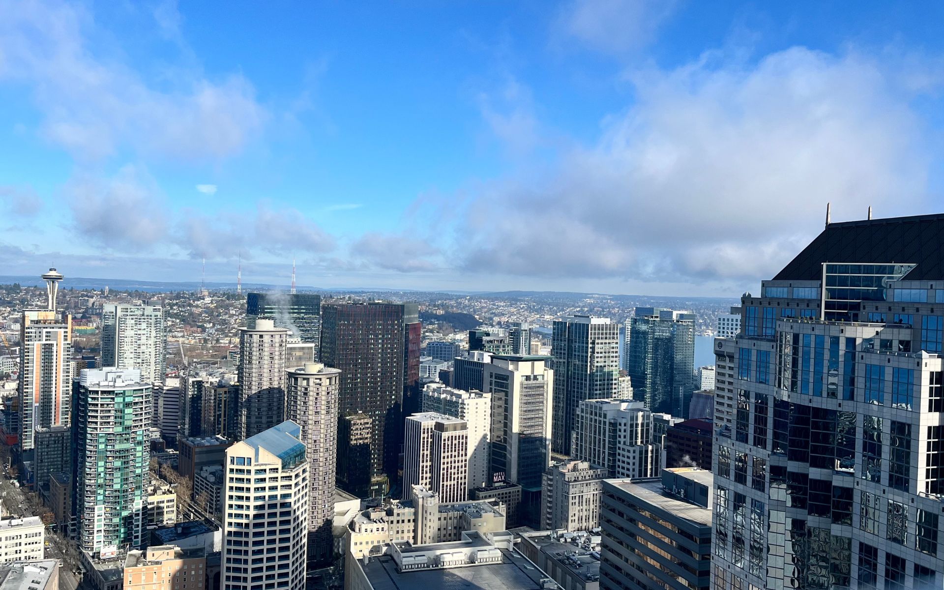 View of Seattle from a High-Rise Building